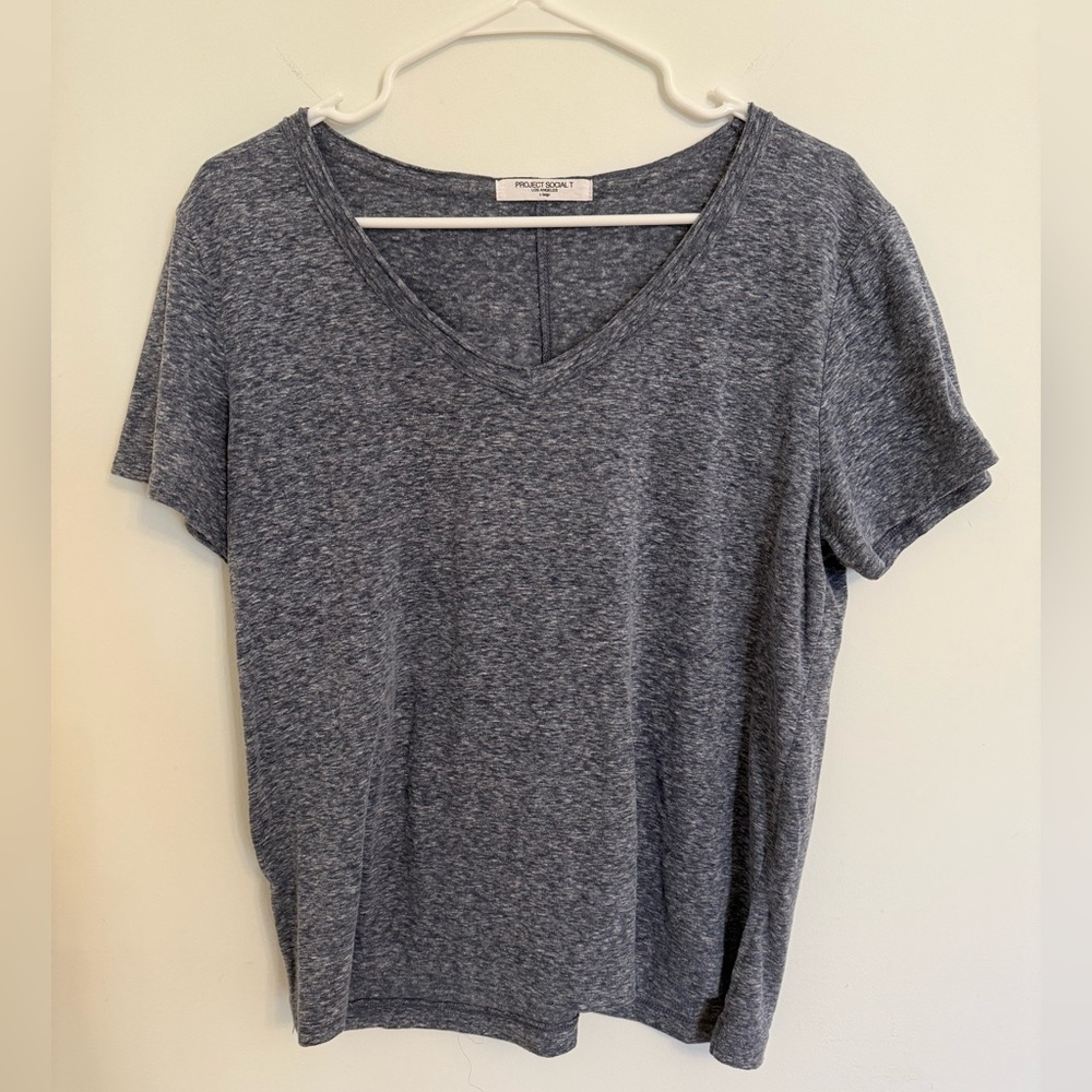 Project Social T - Blue V-Neck Women's Top